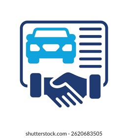 Car Deal Icon Mixed Vector Illustration