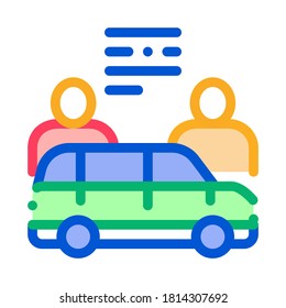 Car Dealer Buyer Icon Vector. Outline Car Dealer Buyer Sign. Isolated Contour Symbol Illustration