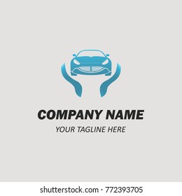 Car dealer logo template emblem with concept sport silhouette background white abstract