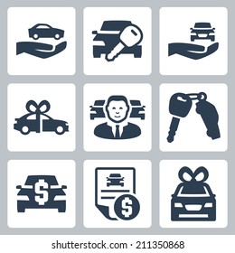 Car dealer vector icons set