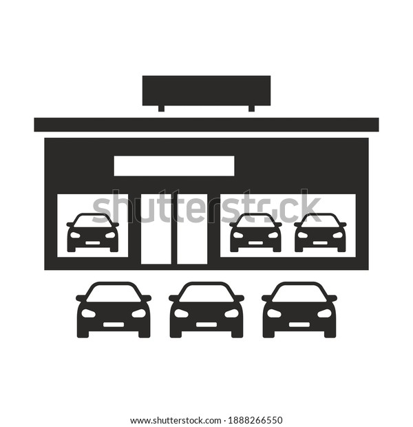 Car dealership icon. New cars.\
Approved used cars. Vector icon isolated on white\
background.