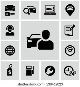 Car dealership icons set