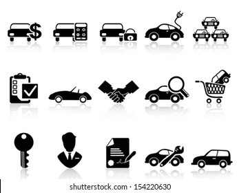 Car Dealership Icons Set 