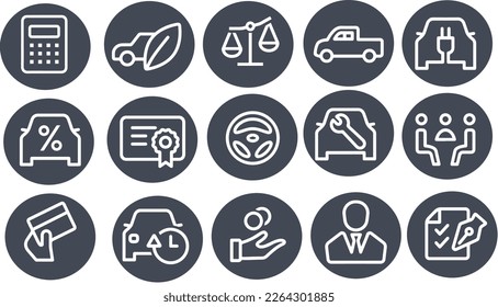 Car Dealership Icons Set vector design