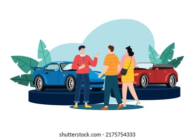 Car Dealership Illustration concept. Flat illustration isolated on white background
