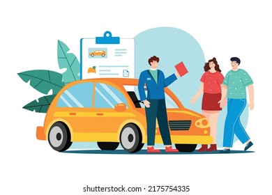 Car Dealership Illustration concept. Flat illustration isolated on white background