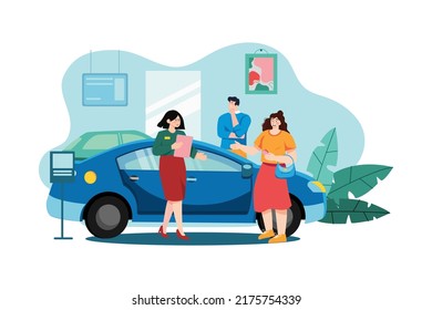 Car Dealership Illustration concept. Flat illustration isolated on white background