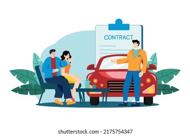 Car Dealership Illustration concept. Flat illustration isolated on white background