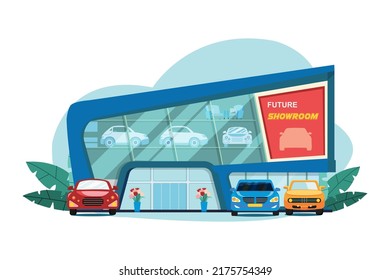 Car Dealership Illustration concept. Flat illustration isolated on white background