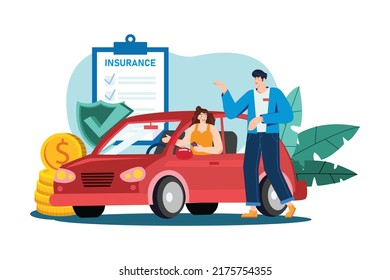 Car Dealership Illustration concept. Flat illustration isolated on white background