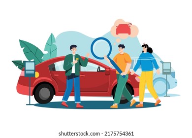 Car Dealership Illustration concept. Flat illustration isolated on white background