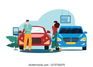 Car Dealership Illustration concept. Flat illustration isolated on white background