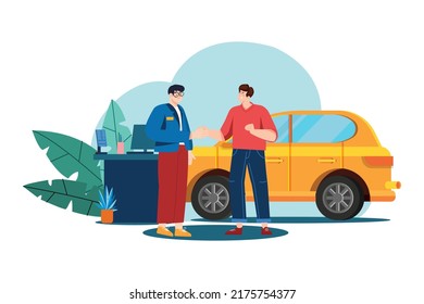 Car Dealership Illustration concept. Flat illustration isolated on white background