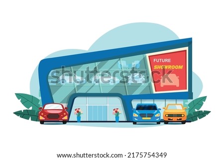 Car Dealership Illustration concept. Flat illustration isolated on white background