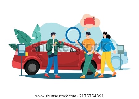 Car Dealership Illustration concept. Flat illustration isolated on white background