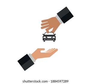 Auto-Dealership Service Flach Vektorgrafik. Auto Shop, Miete. Verkehrsgeschoss, Mietzentrum. Fahrzeugversicherung
