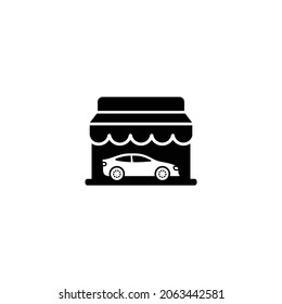 Ilustración de vectores de iconos planos simples de concesionarios de automóviles