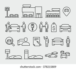 Car dealership vector icons 