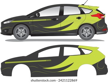 Ilustración del vector abstracto de la declaración del coche