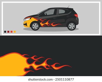 car decal bold tribal flame
