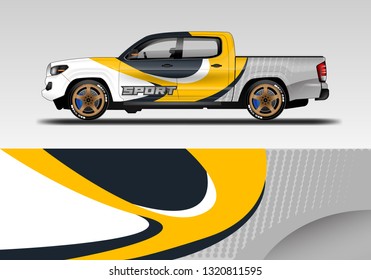 Car decal company wrap design vector. Graphic background designs van, bus, truck eps 10