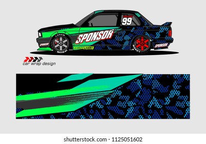car decal design. Abstract camouflage background vector for vehicle vinyl wrap.
