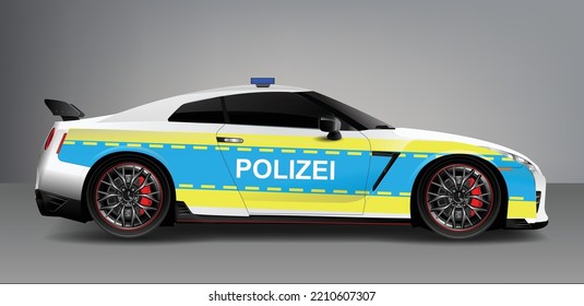 car decal design modern art template livery wrap police law patrol cop city urban background vector template element racing sport sedan modern concept yellow blue white vector modern template isolated