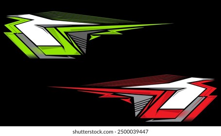 Car decal design for racing and sport car, stripes wrap sticker black color