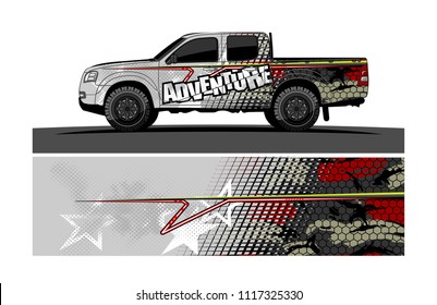 car decal design vector. abstract background livery for vehicle wrap vinyl ready
