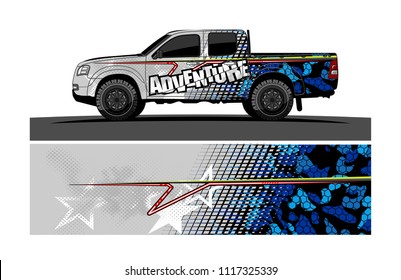 car decal design vector. abstract background livery for vehicle wrap vinyl ready
