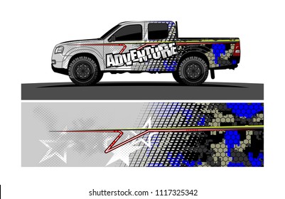 car decal design vector. abstract background livery for vehicle wrap vinyl ready
