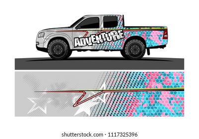 car decal design vector. abstract background livery for vehicle wrap vinyl ready
