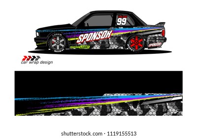 car decal design vector. abstract background for vehicle vinyl wrap