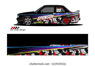 car decal design vector. abstract background for vehicle vinyl wrap