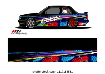 car decal design vector. abstract background for vehicle vinyl wrap