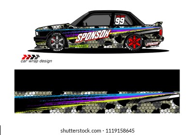 car decal design vector. abstract background for vehicle vinyl wrap