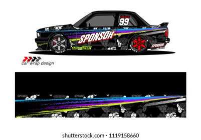 car decal design vector. abstract background for vehicle vinyl wrap