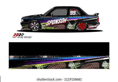 car decal design vector. abstract background for vehicle vinyl wrap