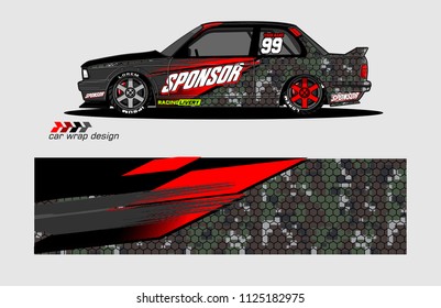 car decal design vector. abstract background for vehicle vinyl wrap