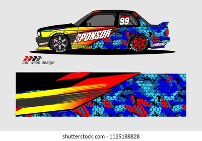 car decal design vector. abstract background for vehicle vinyl wrap