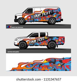 car decal design vector. Abstract flame with modern camouflage background for vehicle vinyl wrap 