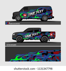 car decal design vector. Abstract flame with modern camouflage background for vehicle vinyl wrap 