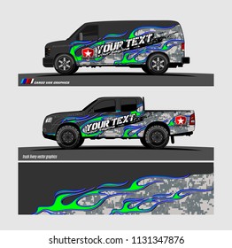 car decal design vector. Abstract flame with modern camouflage background for vehicle vinyl wrap 
