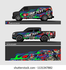car decal design vector. Abstract flame with modern camouflage background for vehicle vinyl wrap 