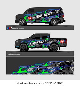 car decal design vector. Abstract flame with modern camouflage background for vehicle vinyl wrap 
