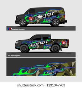 car decal design vector. Abstract flame with modern camouflage background for vehicle vinyl wrap 