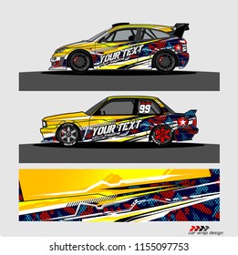 car decal design vector. abstract Modern shape with grunge background for vehicle vinyl wrap