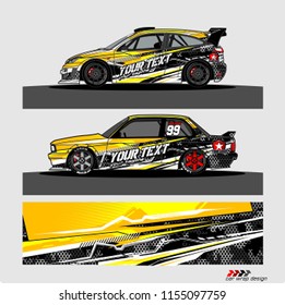 car decal design vector. abstract Modern shape with grunge background for vehicle vinyl wrap