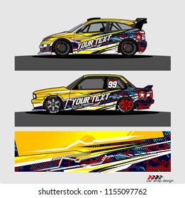 car decal design vector. abstract Modern shape with grunge background for vehicle vinyl wrap