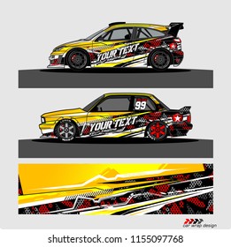 car decal design vector. abstract Modern shape with grunge background for vehicle vinyl wrap